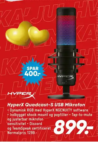 Bilka Hyperx quadcast-s usb mikrofon tilbud