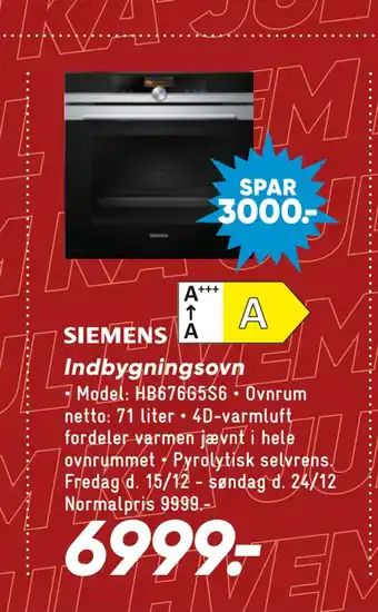 Bilka Indbygningsovn tilbud