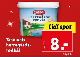 Lidl Beauvais herregårdsrødkål tilbud