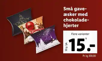Lidl Små gaveæsker med chokolade hjerter tilbud