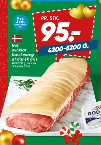Bilka Hel ovnklar flæskesteg af dansk gris tilbud