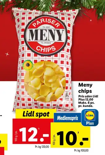Lidl Meny chips tilbud