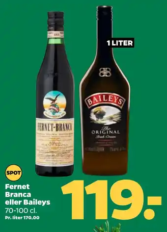 Fernet branca eller baileys