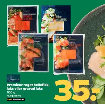 Netto Premieur røget hellefisk, laks eller gravad laks tilbud