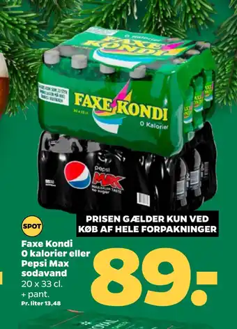 Netto Faxe kondi 0 kalorier eller pepsi max sodavand tilbud