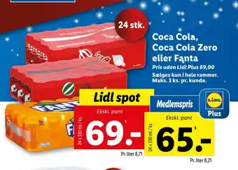 Lidl Coca cola, coca cola zero eller fanta tilbud