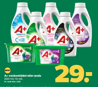 Netto A+ vaskemiddel eller pods tilbud