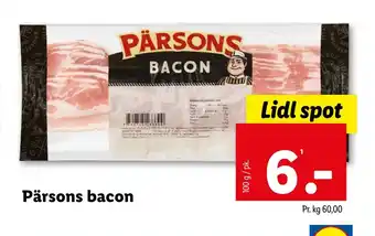 Lidl Pärsons bacon tilbud