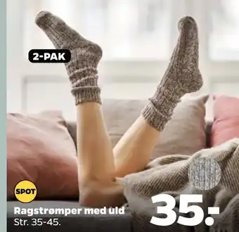 Netto Ragstrømper med uld tilbud