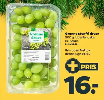 Netto Grønne stenfri druer tilbud