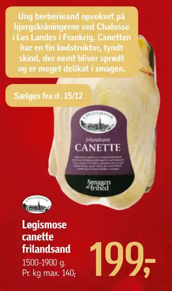 Føtex Løgismose canette frilandsand tilbud