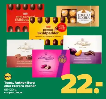 Netto Toms, anthon berg eller ferrero rocher tilbud