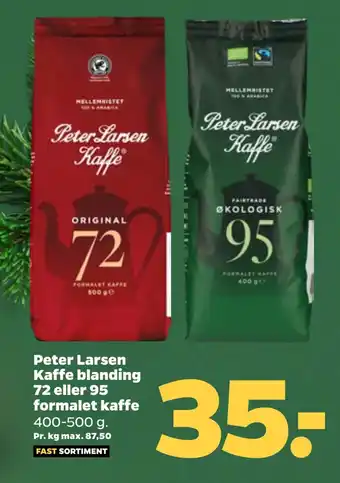 Netto Peter larsen kaffe blanding 72 eller 95 formalet kaffe tilbud