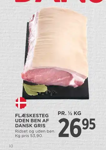 MENY Flæskesteg uden ben af dansk gris tilbud