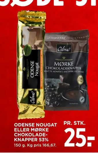 MENY Odense nougat eller mørke chokolade­knapper 53% tilbud