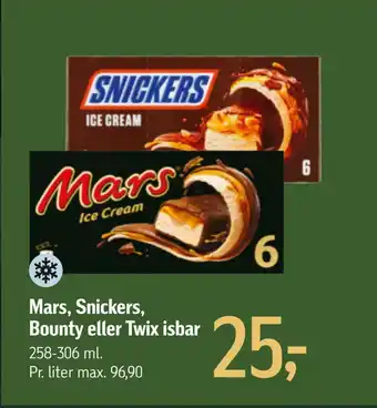 Føtex Mars, snickers, bounty eller twix isbar tilbud