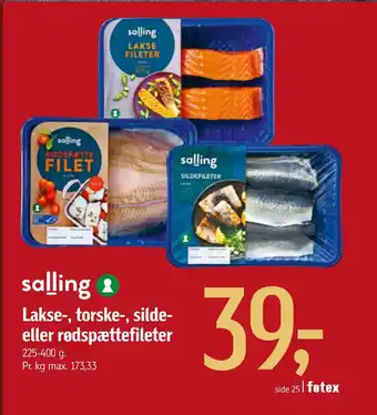 Føtex Lakse-, torske-, silde- eller rødspættefileter tilbud