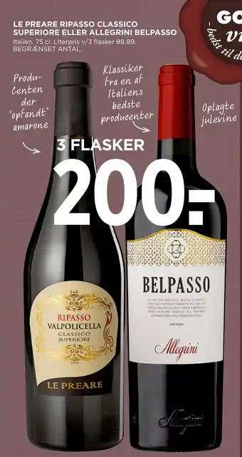 MENY Le preare ripasso classico superiore eller allegrini belpasso tilbud