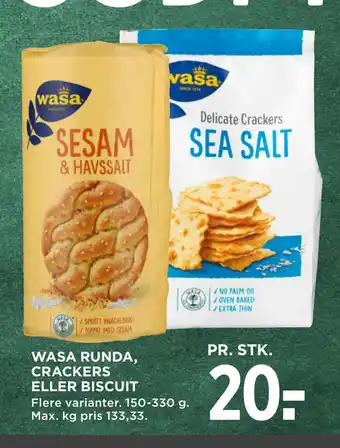 MENY Wasa runda, crackers eller biscuit tilbud