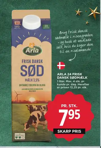 MENY Arla 24 frisk dansk sødmælk tilbud