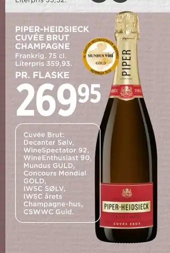 MENY Piper-heidsieck cuvée brut champagne tilbud