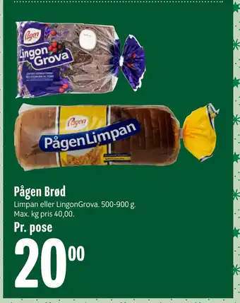 Min Købmand Pågen brød tilbud