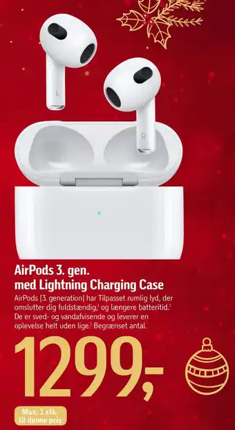 Føtex Airpods 3. gen. med lightning charging case tilbud