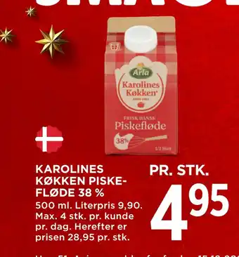 MENY Karolines pr. stk. køkken piskefløde 38 % tilbud