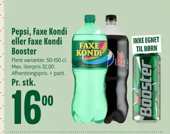 Min Købmand Pepsi, faxe kondi eller faxe kondi booster tilbud