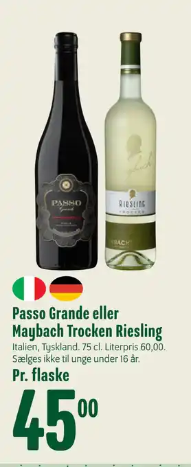 Passo grande eller maybach trocken riesling