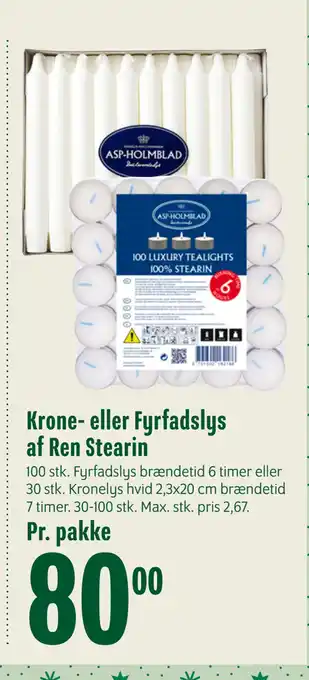 Min Købmand Krone- eller fyrfadslys af ren stearin tilbud
