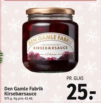 SPAR Den gamle fabrik kirsebærsauce tilbud