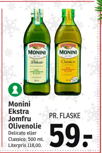 SPAR Monini ekstra jomfru olivenolie tilbud