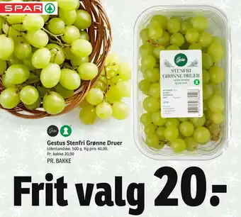 Gestus stenfri grønne druer