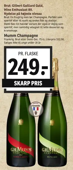 Mumm champagne