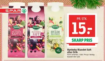 SPAR Rynkeby blandet saft eller drik tilbud