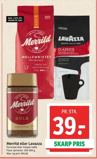 SPAR Merrild eller lavazza tilbud