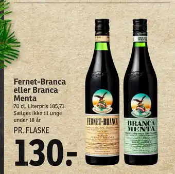 SPAR Fernet-branca eller branca menta tilbud