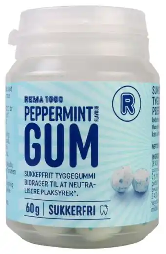 REMA 1000 Peppermint gum, 60 g tilbud