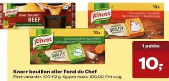 Kvickly Knorr Bovillon Eller Fond Du Chef tilbud