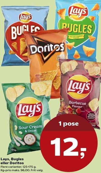 Kvickly Lays Bugles Eller Doritos tilbud