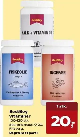Kvickly BestBuy Vitaminer 100-120 Stk. tilbud