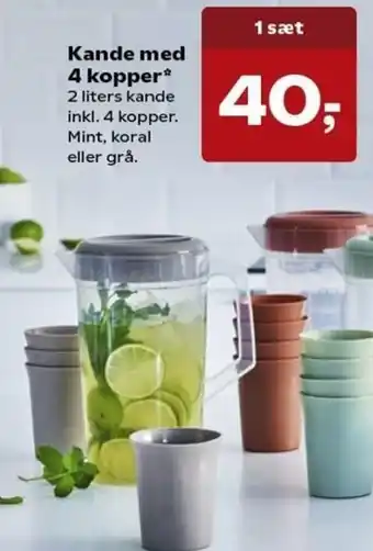 Kande Med 4 Kopper 2 Liters