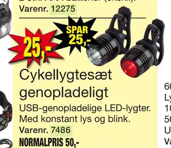 Harald Nyborg Cykellygtesæt genopladeligt tilbud