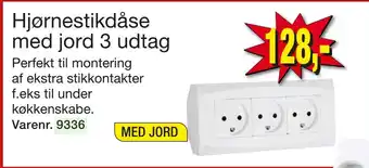 Harald Nyborg Hjørnestikdåse med jord 3 udtag tilbud