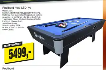 Harald Nyborg Poolbord med led-lys tilbud
