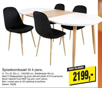 Spisebordssæt til 4 pers