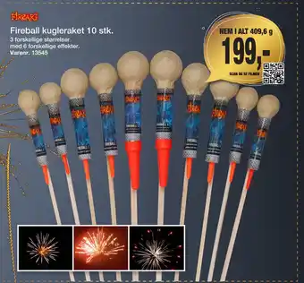 Harald Nyborg Fireball kugleraket 10 stk tilbud