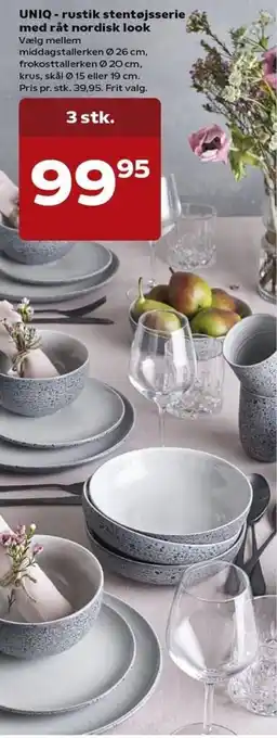 Uniq-Rustik Stentøjsserie Med Råt Nordisk Look 3 Stk.