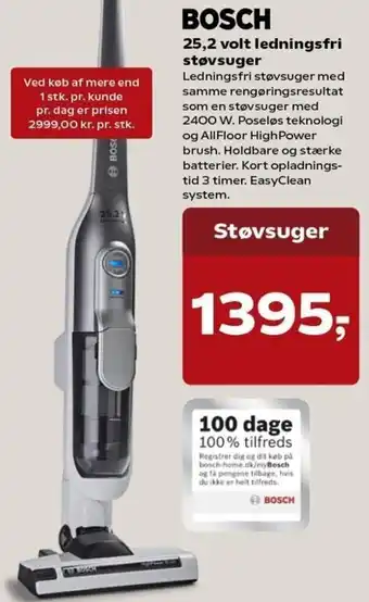 Kvickly Bosch 25,2 Volt Ledningsfri Støvsuger tilbud